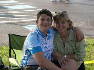 “This photo was right after Ryan finished a Lance Armstrong 10k bike race. It was only the 3rd time he had rode his bike with his prosthesis since his above the knee amputation.  He was a pretty amazing kid.”