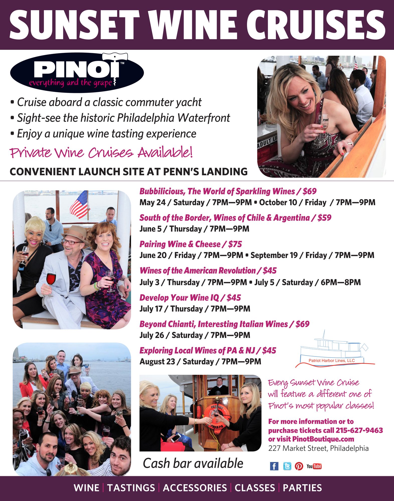 Pinot Boutique Sunset Wine Cruise